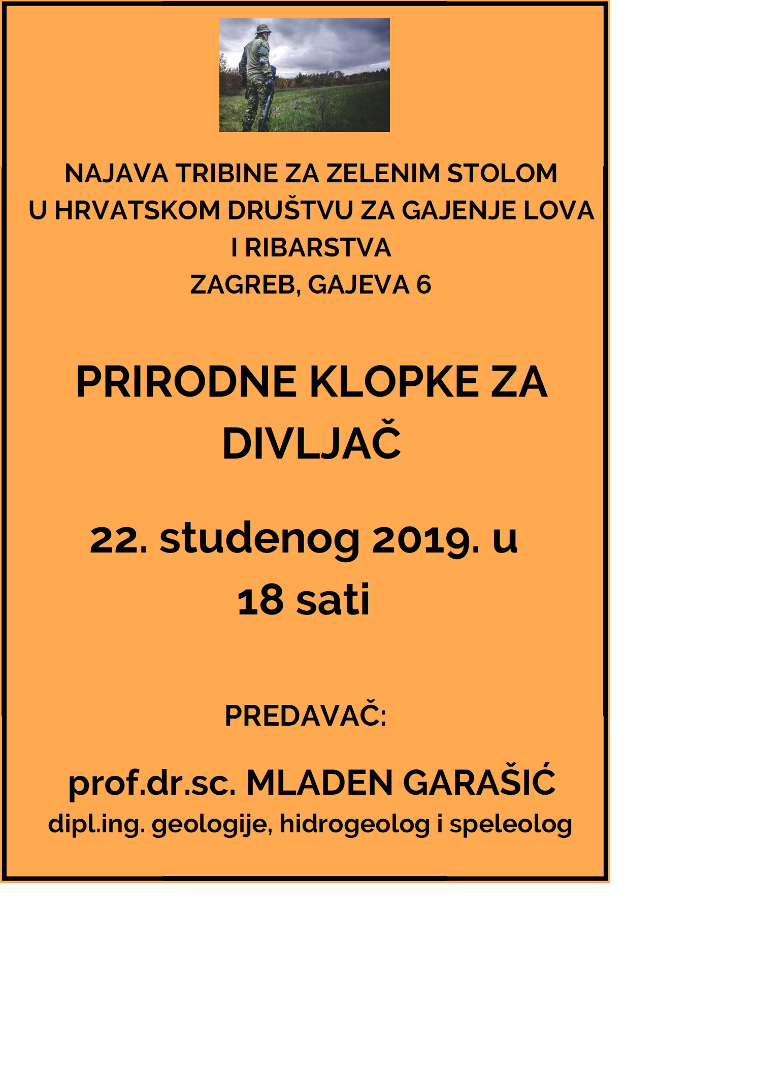 Poziv na Tribinu za zelenim stolom - petak, 22. studenoga 2019.
